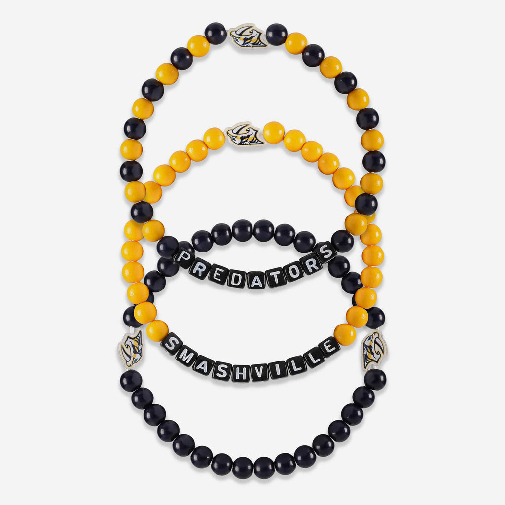 Nashville Predators 3 Pack Beaded Friendship Bracelet FOCO - FOCO.com