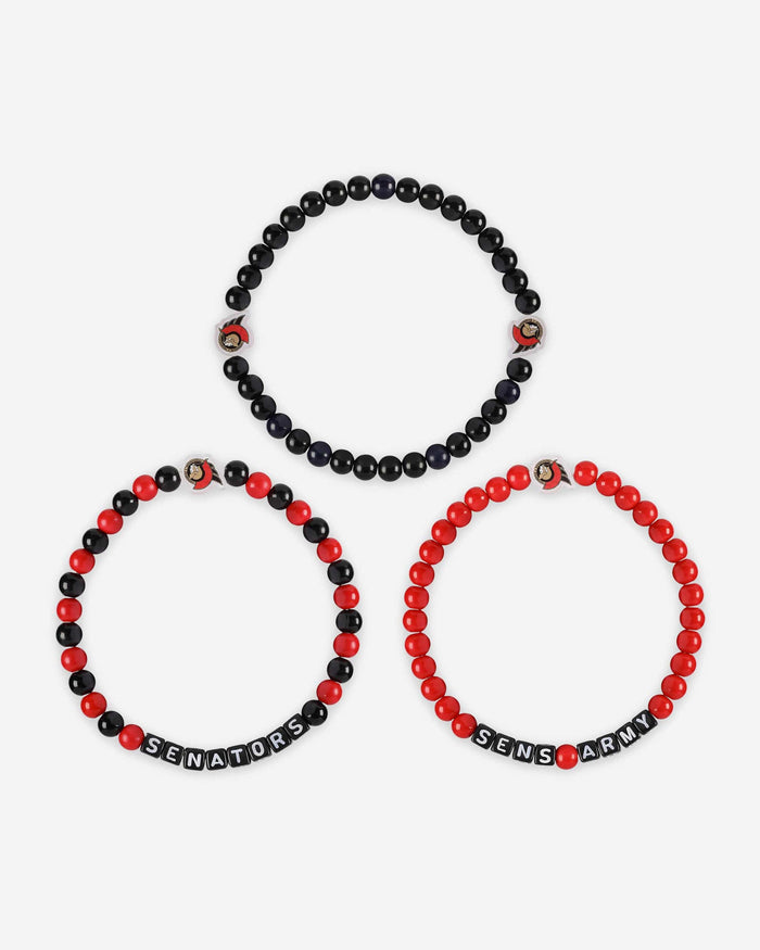 Ottawa Senators 3 Pack Beaded Friendship Bracelet FOCO - FOCO.com