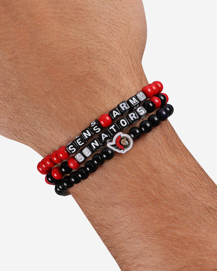 Ottawa Senators 3 Pack Beaded Friendship Bracelet FOCO - FOCO.com