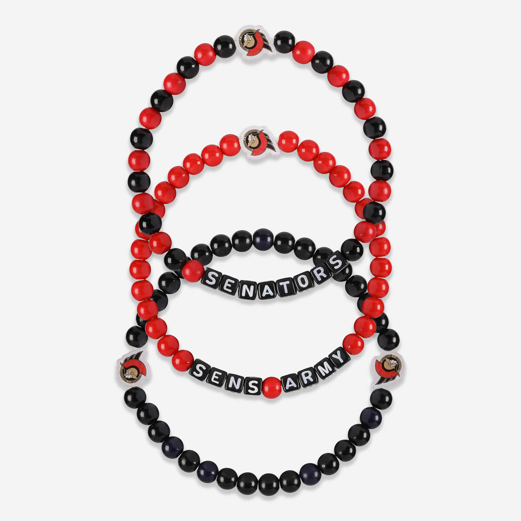 Ottawa Senators 3 Pack Beaded Friendship Bracelet FOCO - FOCO.com