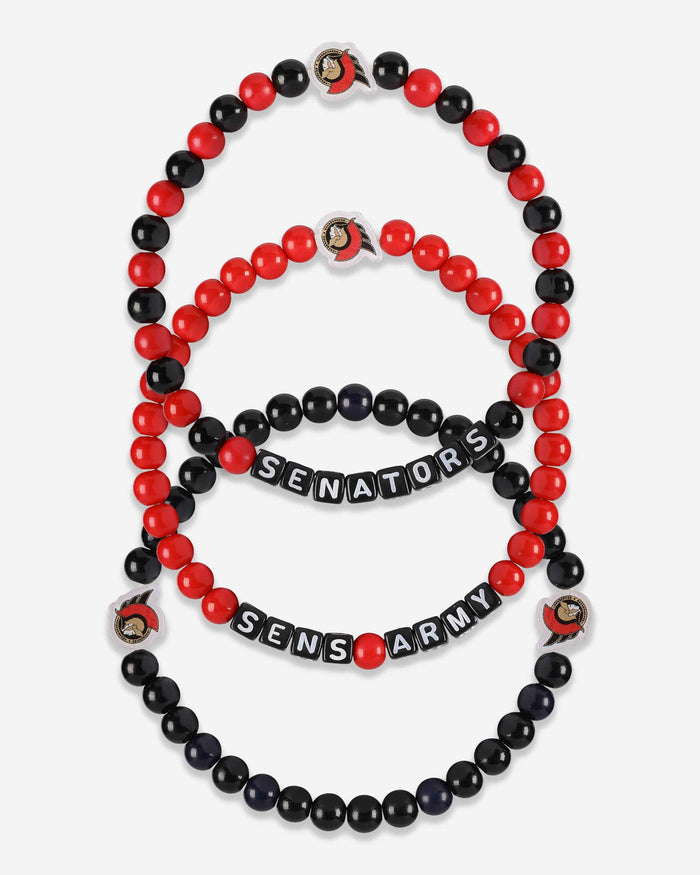 Ottawa Senators 3 Pack Beaded Friendship Bracelet FOCO - FOCO.com