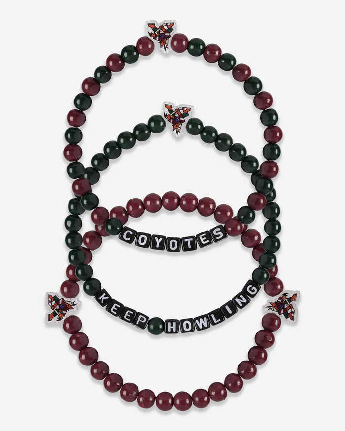 Arizona Coyotes 3 Pack Beaded Friendship Bracelet FOCO - FOCO.com