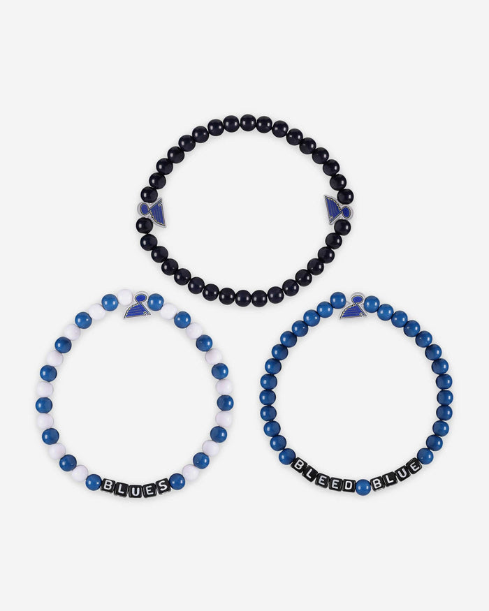 St Louis Blues 3 Pack Beaded Friendship Bracelet FOCO - FOCO.com