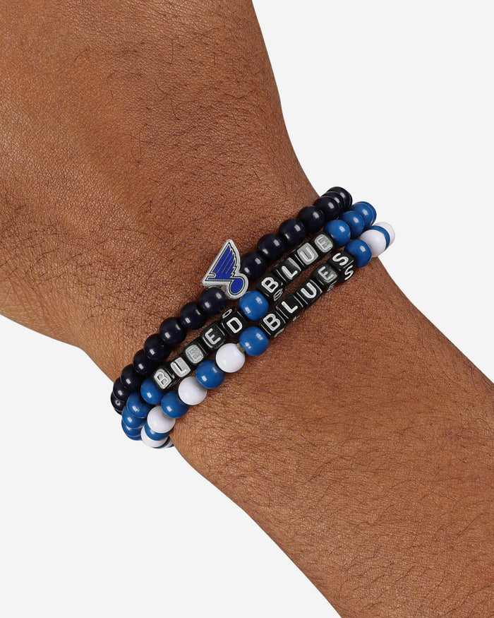 St Louis Blues 3 Pack Beaded Friendship Bracelet FOCO - FOCO.com