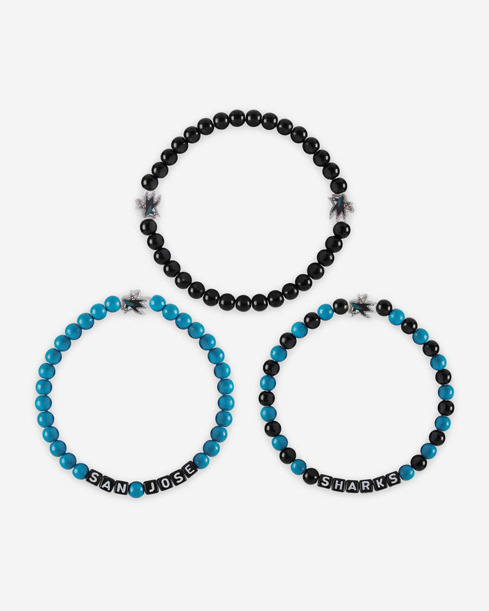 San Jose Sharks 3 Pack Beaded Friendship Bracelet FOCO - FOCO.com