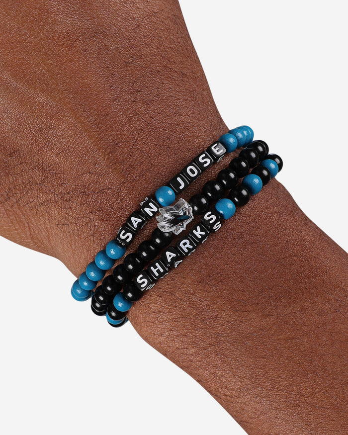 San Jose Sharks 3 Pack Beaded Friendship Bracelet FOCO - FOCO.com