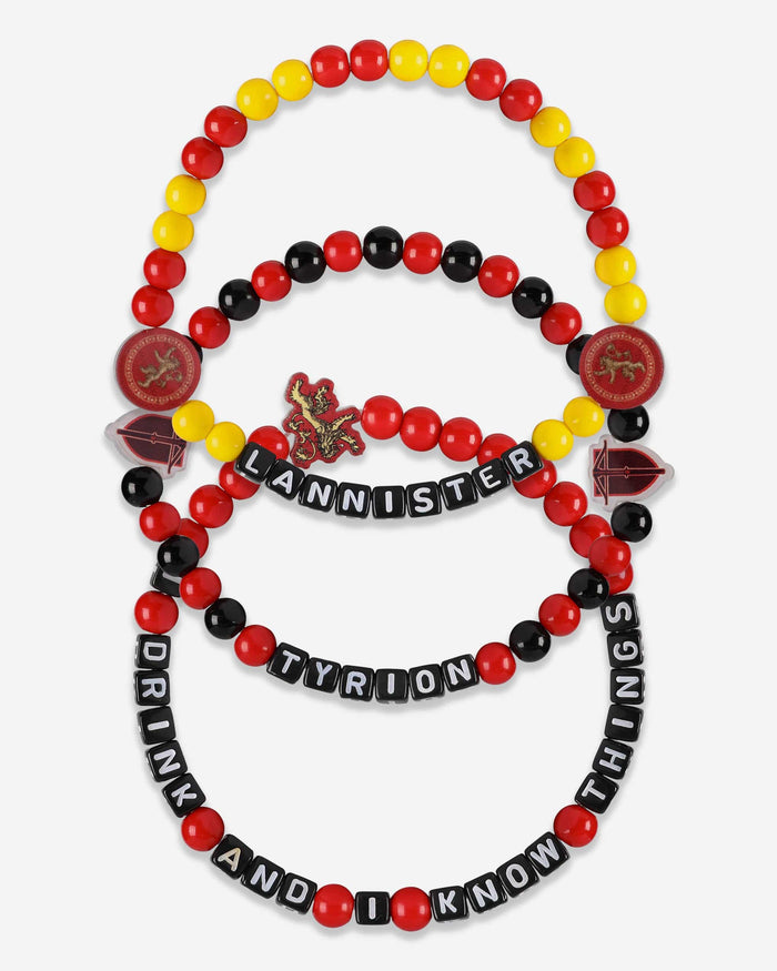 Game of Thrones™ House Lannister Motto 3 Pack Beaded Friendship Bracelet FOCO - FOCO.com