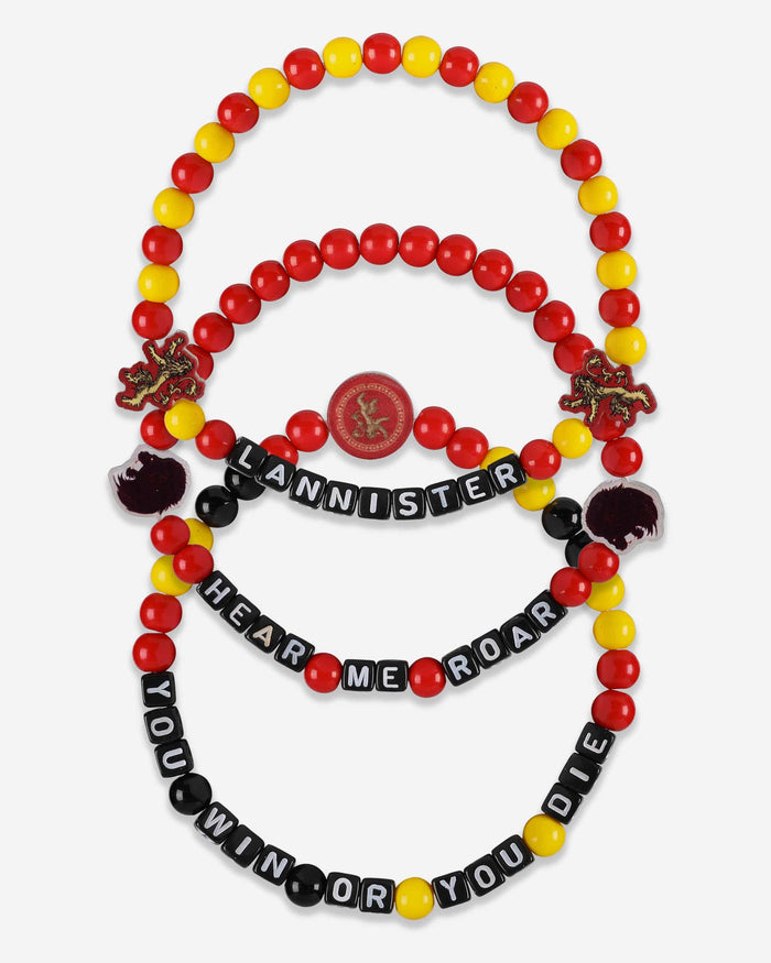 Game of Thrones™ House Lannister 3 Pack Beaded Friendship Bracelet FOCO - FOCO.com