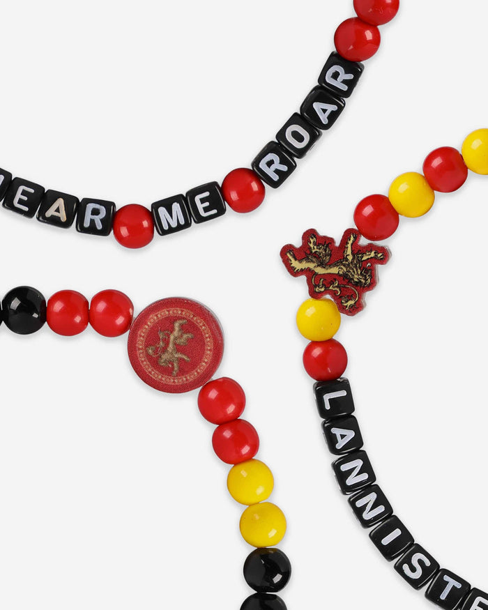 Game of Thrones™ House Lannister 3 Pack Beaded Friendship Bracelet FOCO - FOCO.com