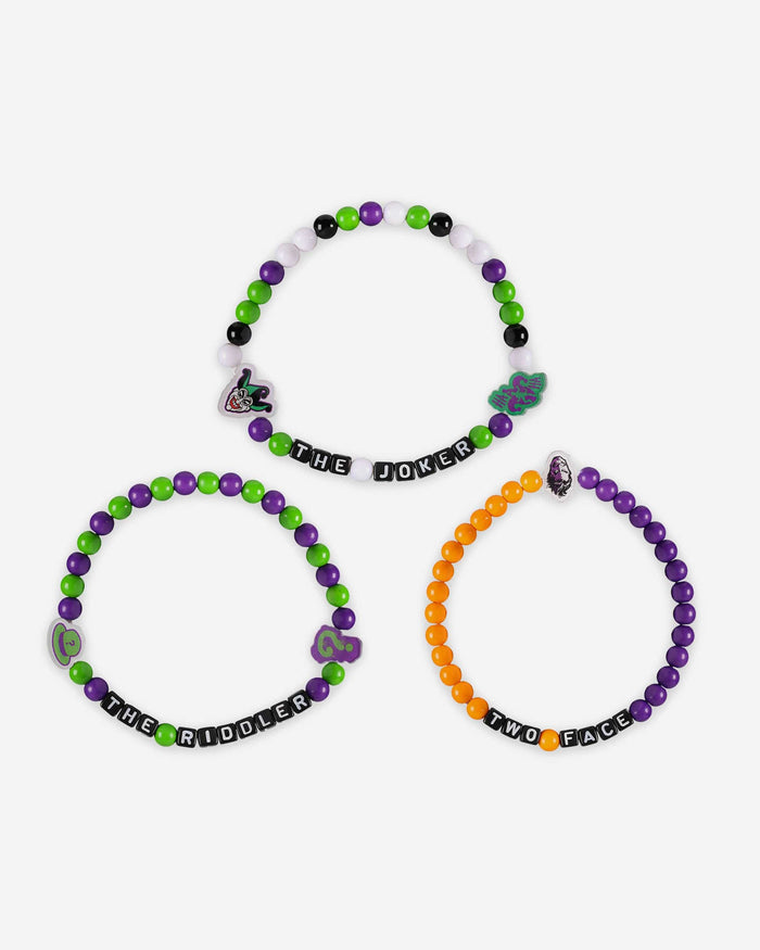 The Joker™ & Riddler™ & Two Face™ DC 3 Pack Beaded Friendship Bracelet FOCO - FOCO.com