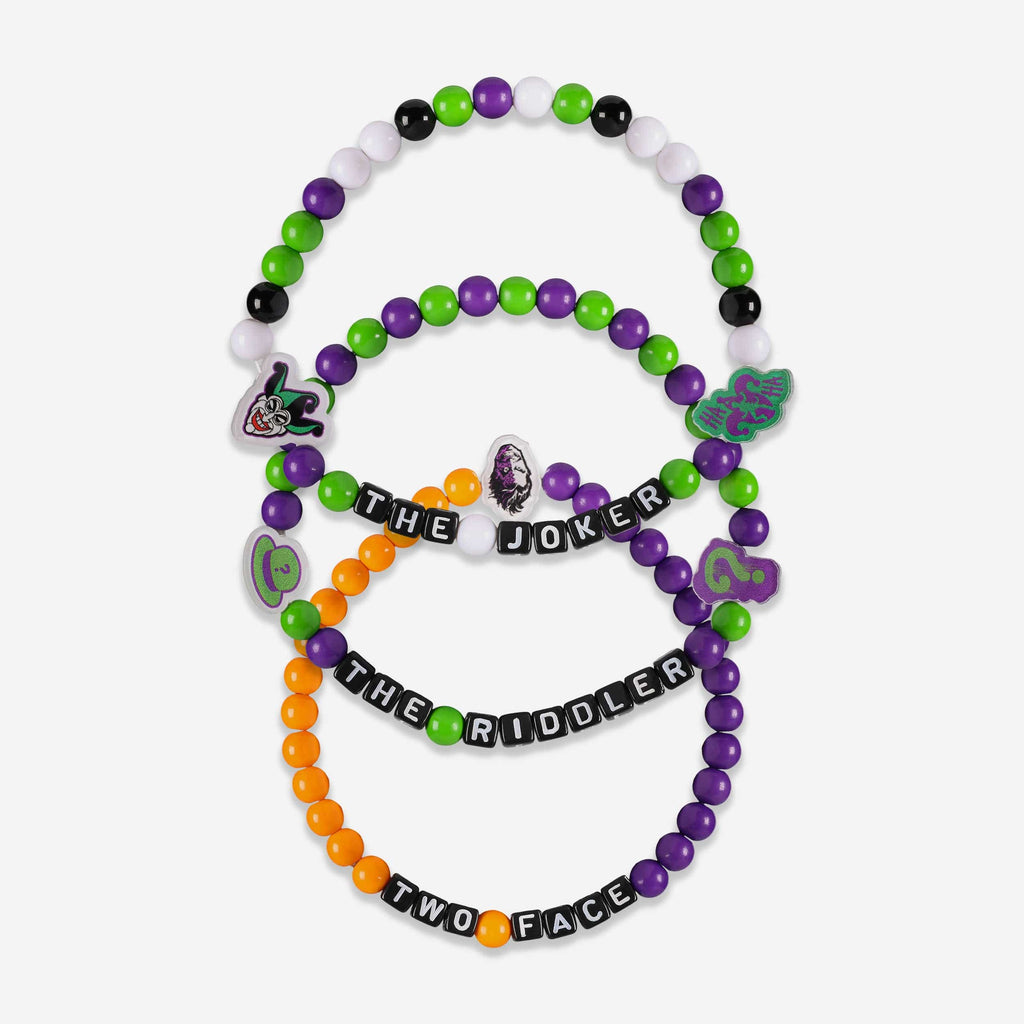 The Joker™ & Riddler™ & Two Face™ DC 3 Pack Beaded Friendship Bracelet FOCO - FOCO.com