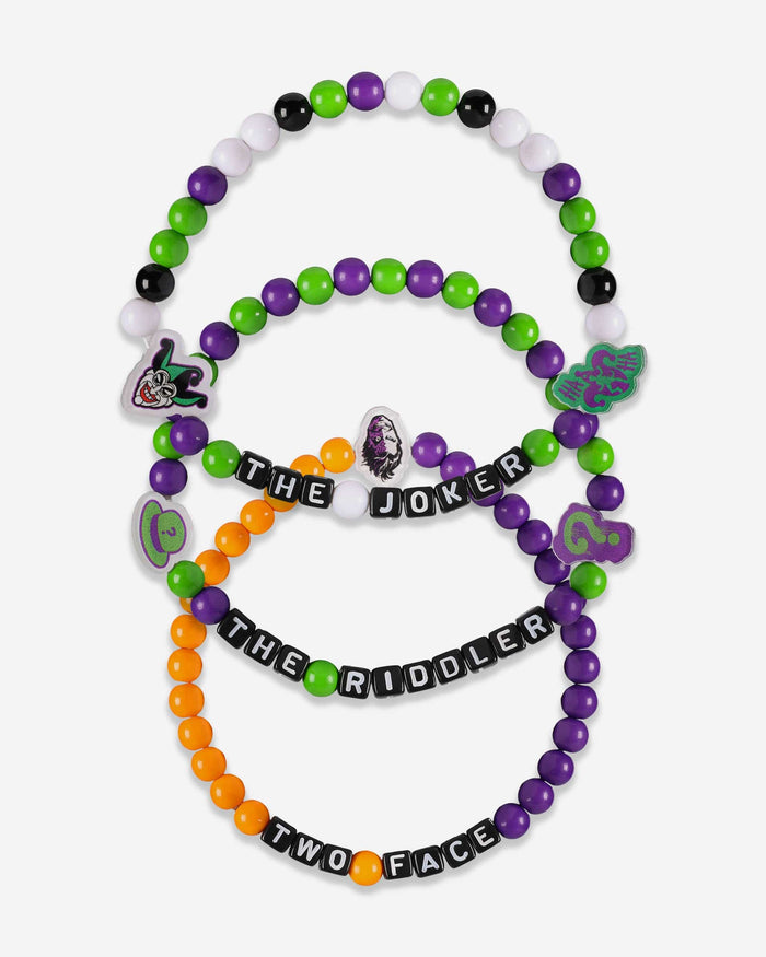 The Joker™ & Riddler™ & Two Face™ DC 3 Pack Beaded Friendship Bracelet FOCO - FOCO.com