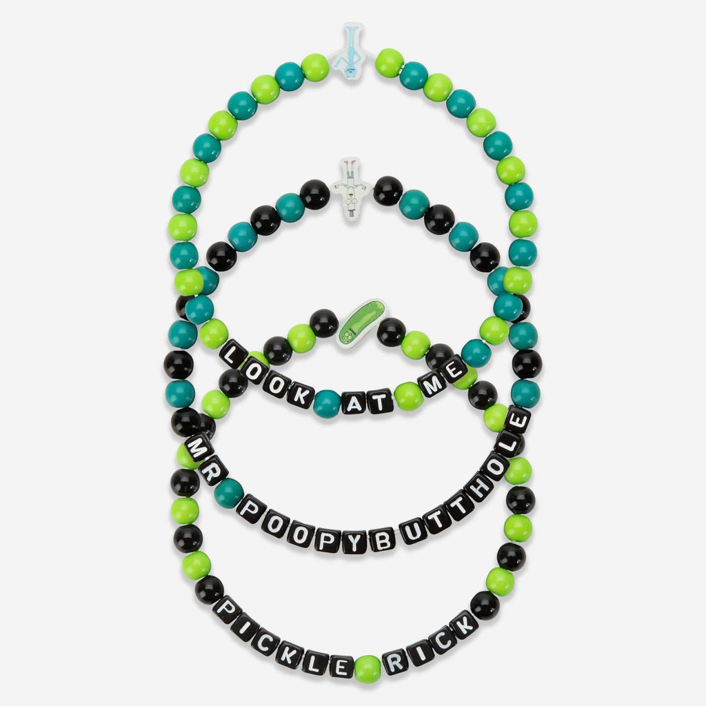 Pickle Rick & Mr Poopybutthole Rick and Morty 3 Pack Friendship Bracelet FOCO - FOCO.com