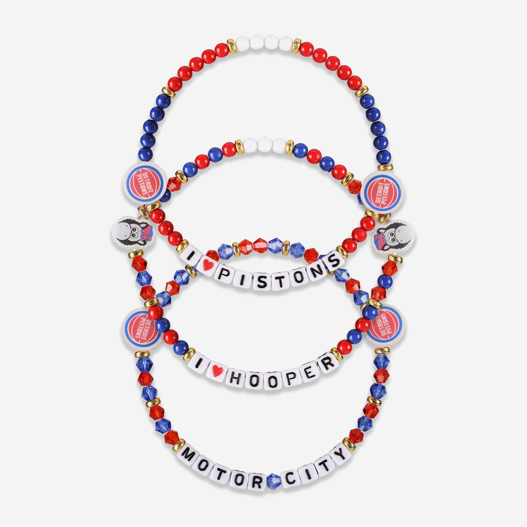 Detroit Pistons 3 Pack Friendship Bracelet FOCO - FOCO.com