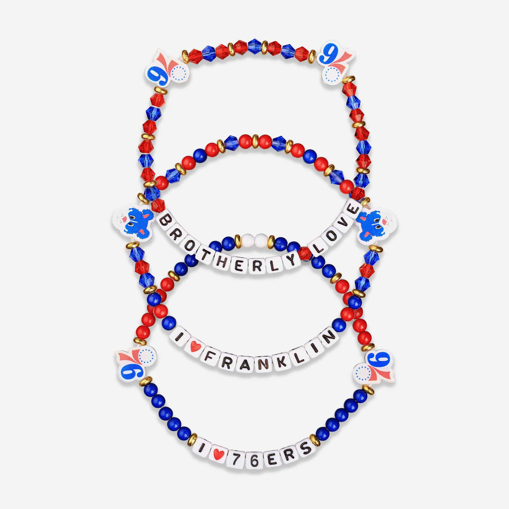 Philadelphia 76ers 3 Pack Friendship Bracelet FOCO - FOCO.com