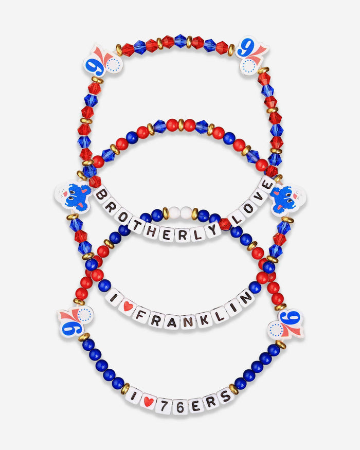 Philadelphia 76ers 3 Pack Friendship Bracelet FOCO - FOCO.com