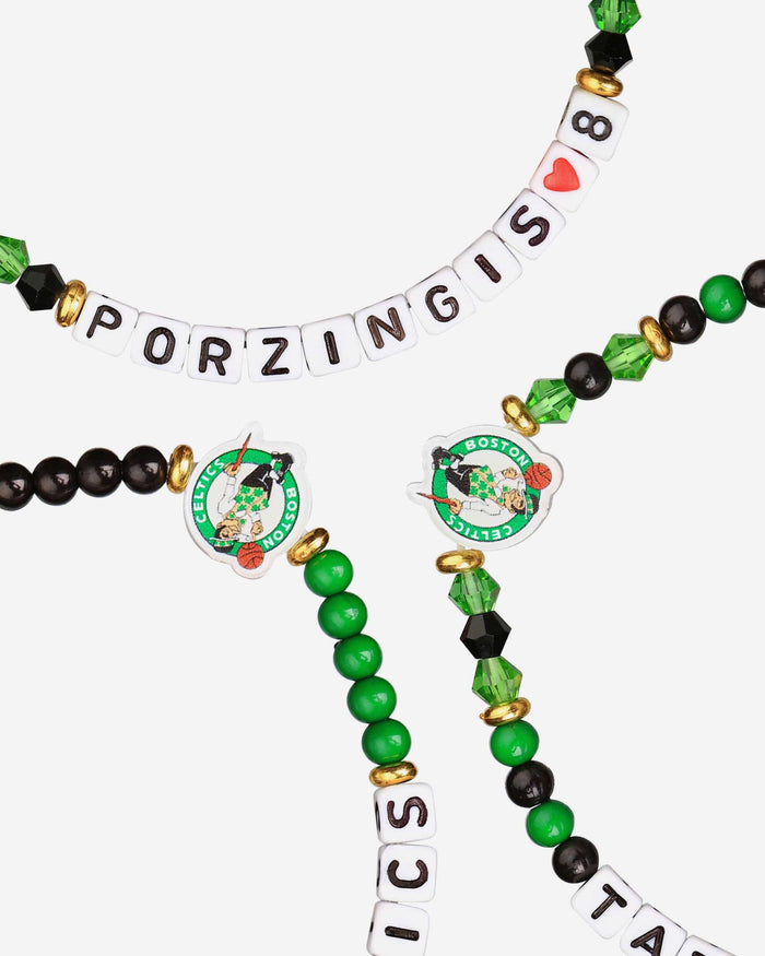 Jayson Tatum & Kristaps Porzingis Boston Celtics 3 Pack Player Friendship Bracelet FOCO - FOCO.com