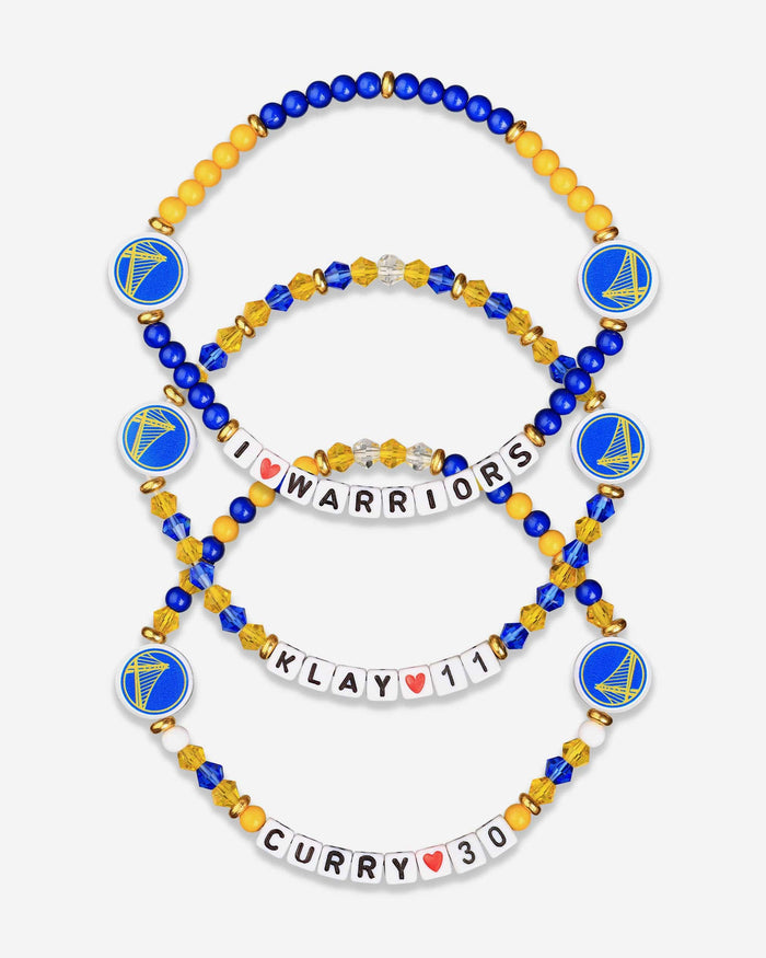 Steph Curry & Klay Thompson Golden State Warriors 3 Pack Player Friendship Bracelet FOCO - FOCO.com