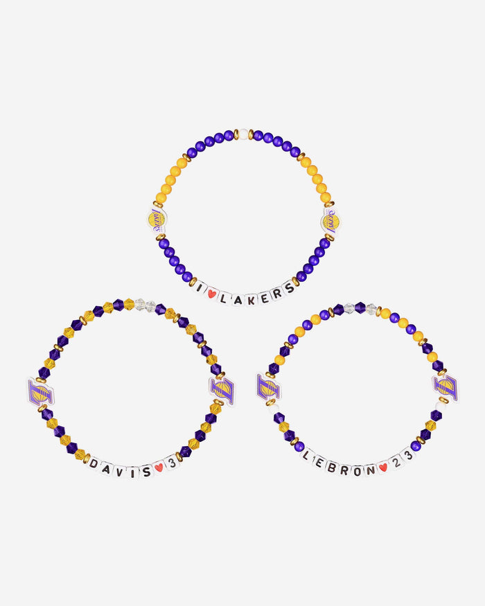 LeBron James & Anthony Davis Los Angeles Lakers 3 Pack Player Friendship Bracelet FOCO - FOCO.com