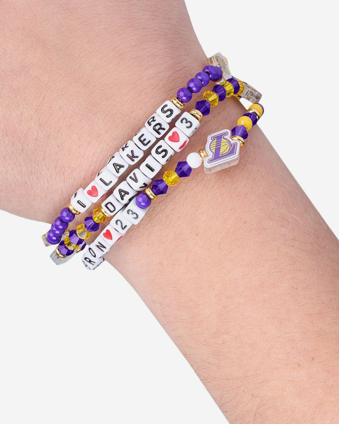 LeBron James & Anthony Davis Los Angeles Lakers 3 Pack Player Friendship Bracelet FOCO - FOCO.com