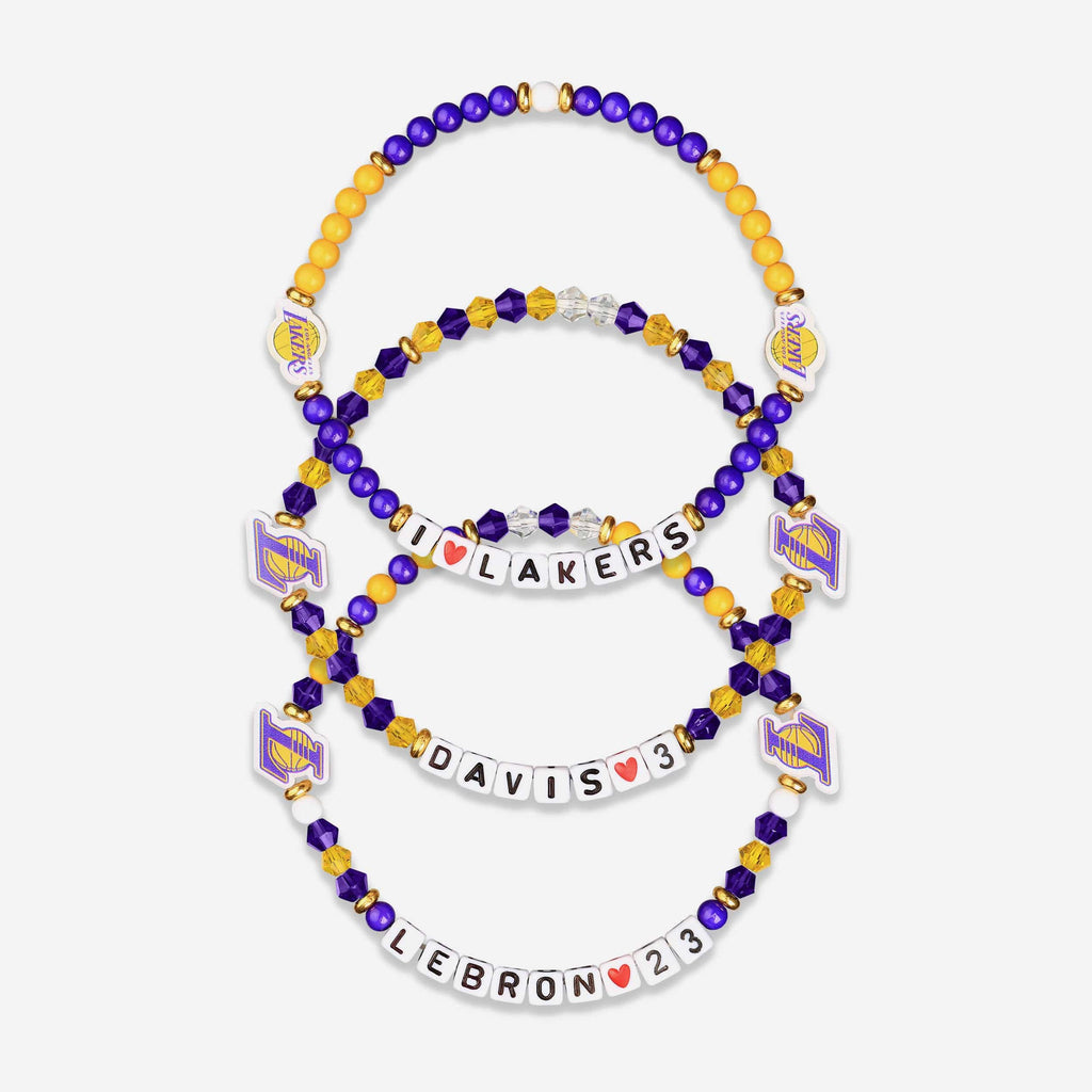 LeBron James & Anthony Davis Los Angeles Lakers 3 Pack Player Friendship Bracelet FOCO - FOCO.com