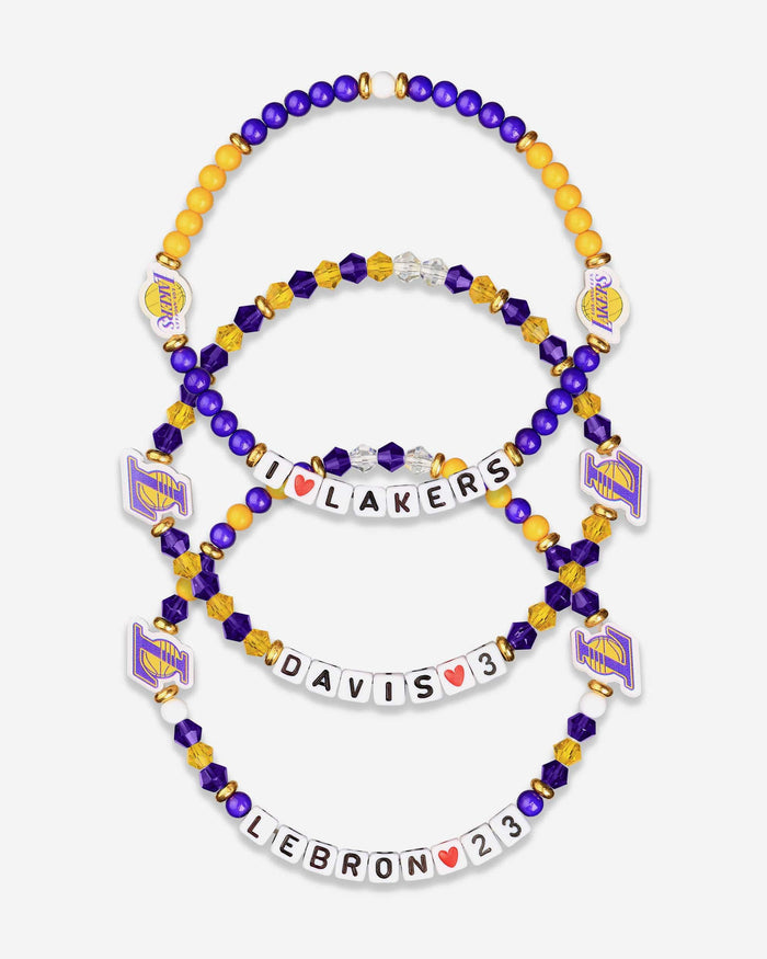 LeBron James & Anthony Davis Los Angeles Lakers 3 Pack Player Friendship Bracelet FOCO - FOCO.com