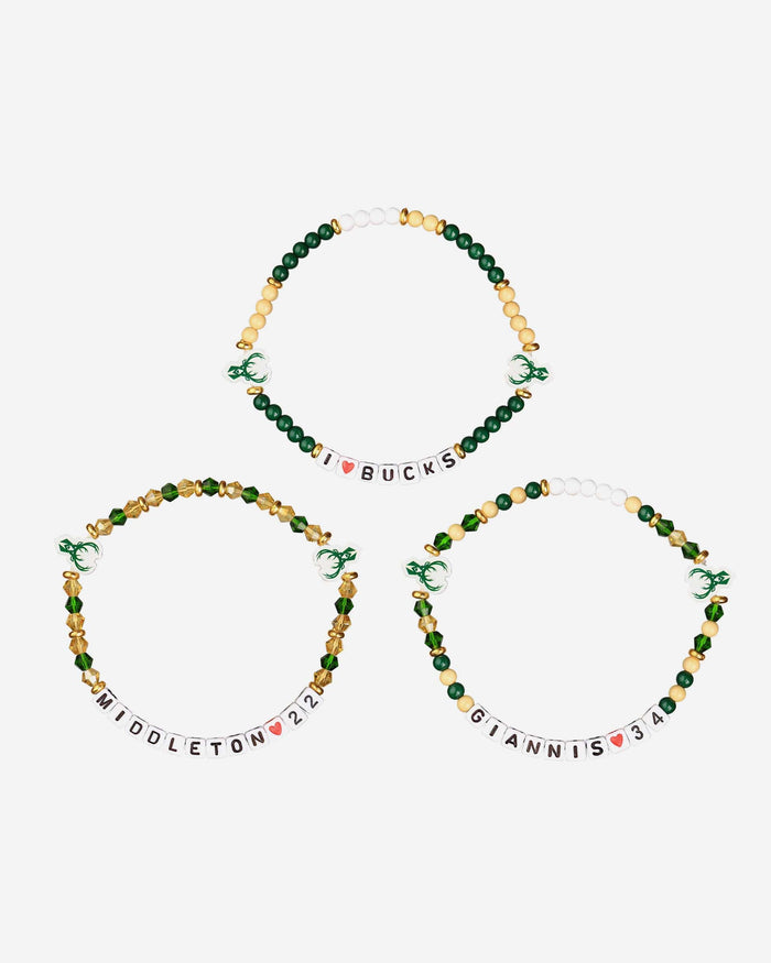 Giannis Antetokounmpo Milwaukee Bucks 3 Pack Player Friendship Bracelet FOCO - FOCO.com