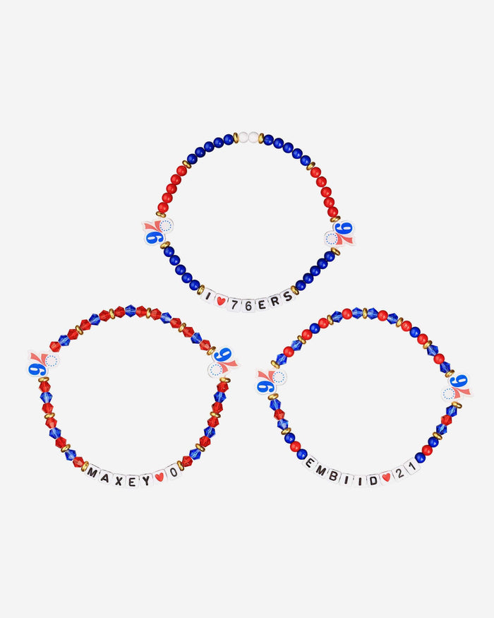 Joel Embiid & Tyrese Maxey Philadelphia 76ers 3 Pack Player Friendship Bracelet FOCO - FOCO.com