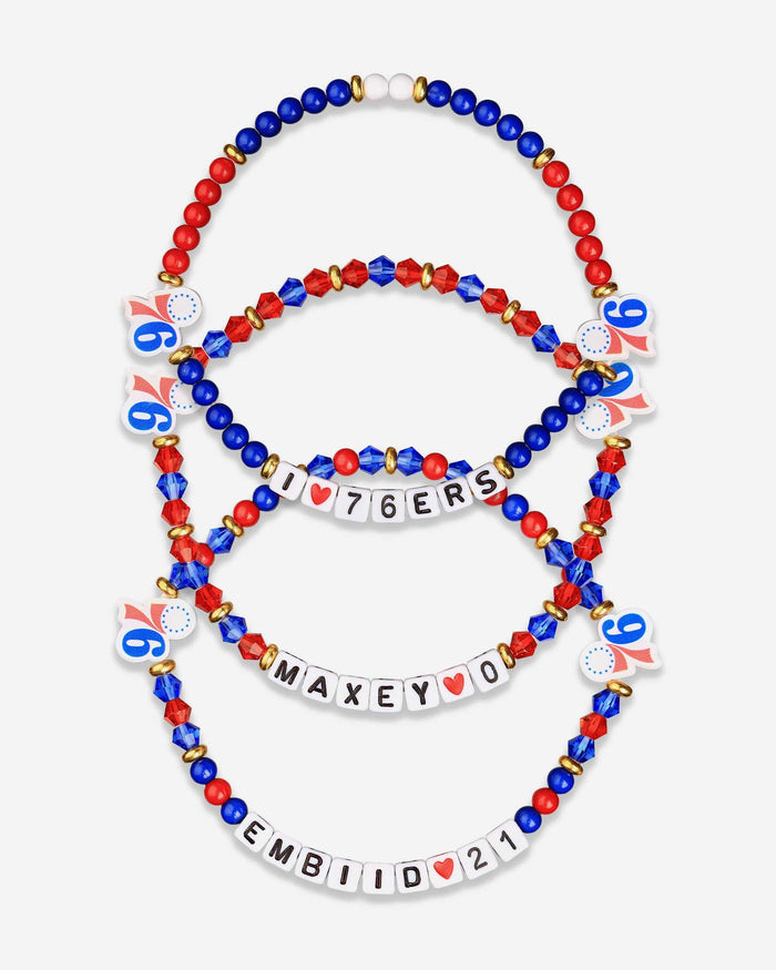 Joel Embiid & Tyrese Maxey Philadelphia 76ers 3 Pack Player Friendship Bracelet FOCO - FOCO.com