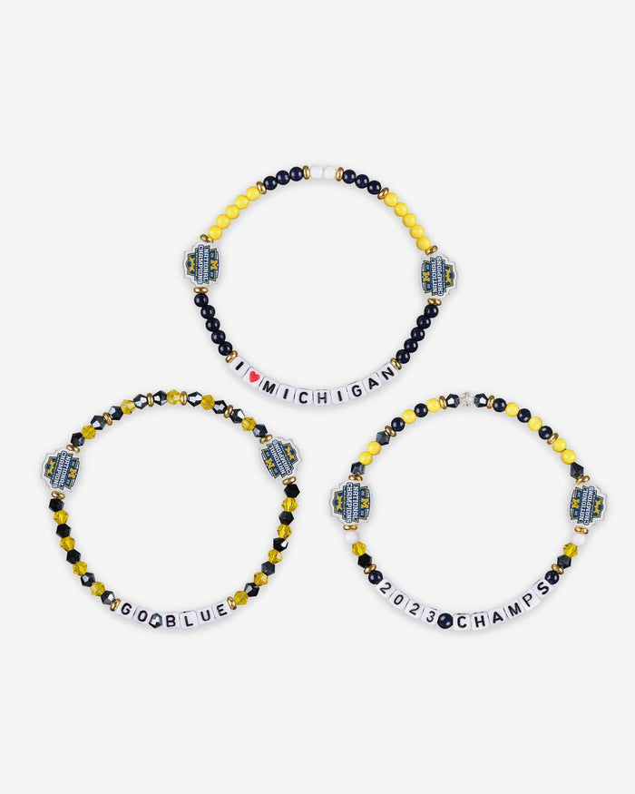 Michigan Wolverines 2023 Football National Champions 3 Pack Friendship Bracelet FOCO - FOCO.com