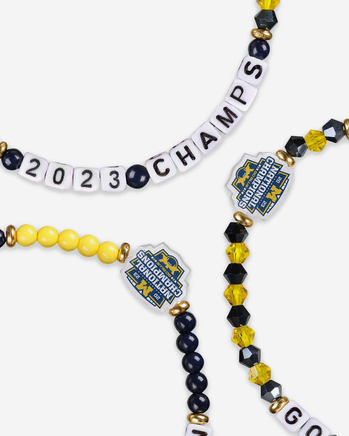 Michigan Wolverines 2023 Football National Champions 3 Pack Friendship Bracelet FOCO - FOCO.com