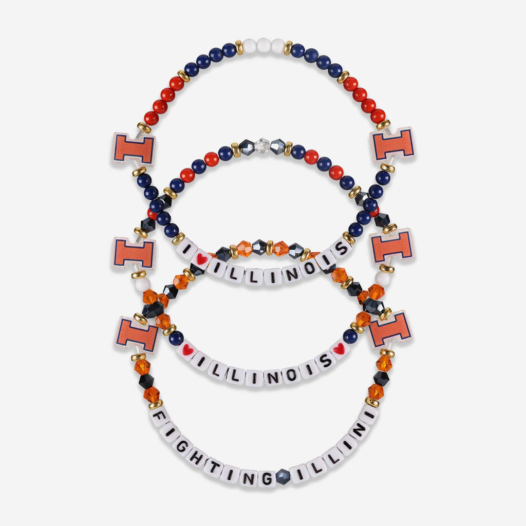 Illinois Fighting Illini 3 Pack Friendship Bracelet FOCO - FOCO.com