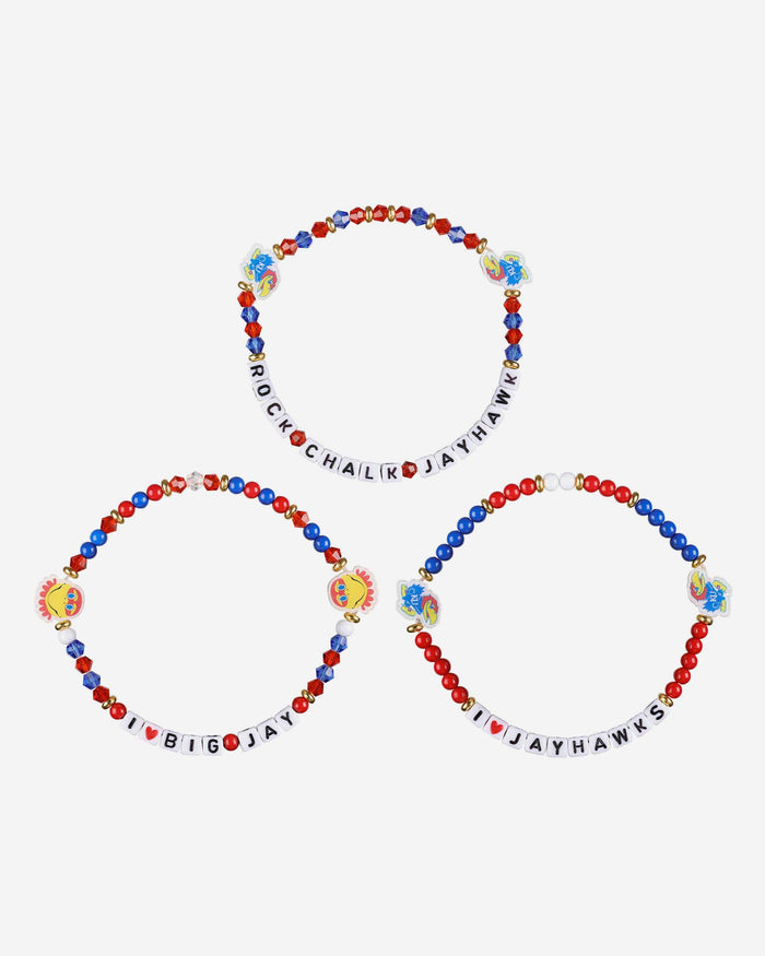 Kansas Jayhawks 3 Pack Friendship Bracelet FOCO - FOCO.com