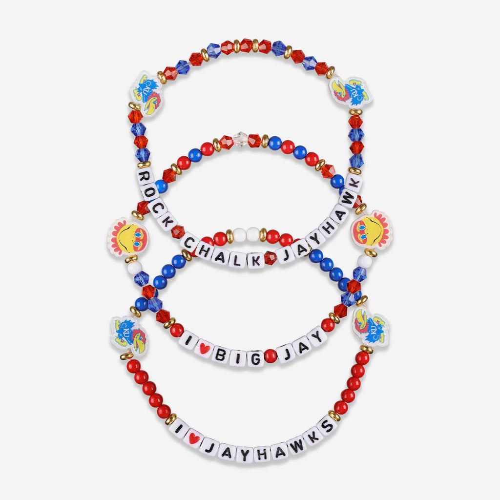 Kansas Jayhawks 3 Pack Friendship Bracelet FOCO - FOCO.com