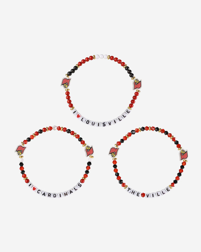 Louisville Cardinals 3 Pack Friendship Bracelet FOCO - FOCO.com