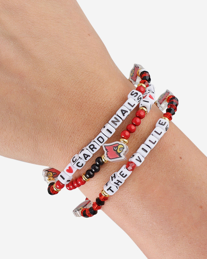 Louisville Cardinals 3 Pack Friendship Bracelet FOCO - FOCO.com