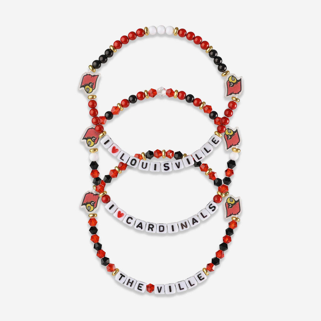 Louisville Cardinals 3 Pack Friendship Bracelet FOCO - FOCO.com