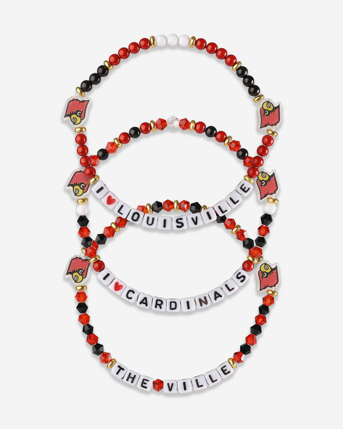 Louisville Cardinals 3 Pack Friendship Bracelet FOCO - FOCO.com