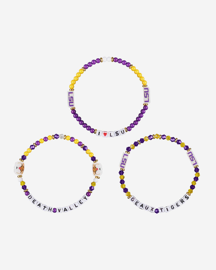 LSU Tigers 3 Pack Friendship Bracelet FOCO - FOCO.com