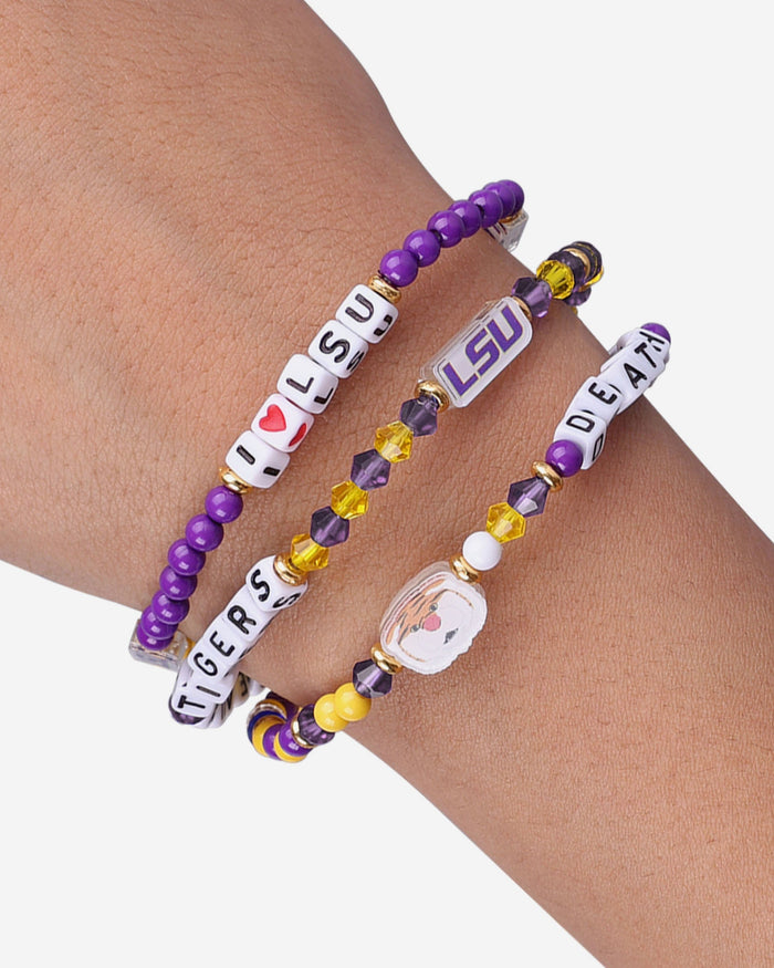 LSU Tigers 3 Pack Friendship Bracelet FOCO - FOCO.com