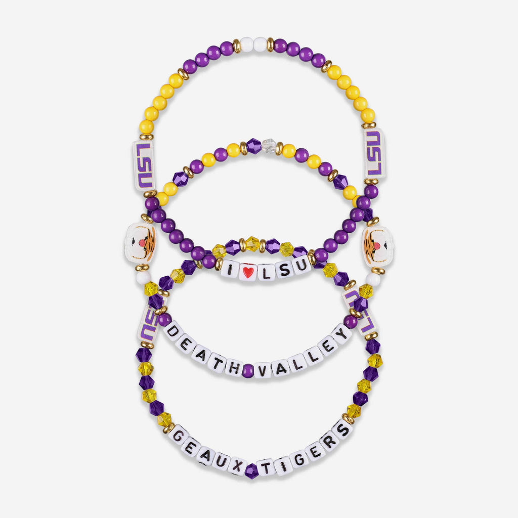 LSU Tigers 3 Pack Friendship Bracelet FOCO - FOCO.com