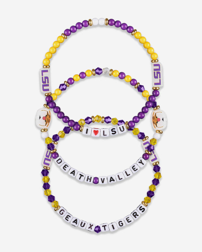 LSU Tigers 3 Pack Friendship Bracelet FOCO - FOCO.com