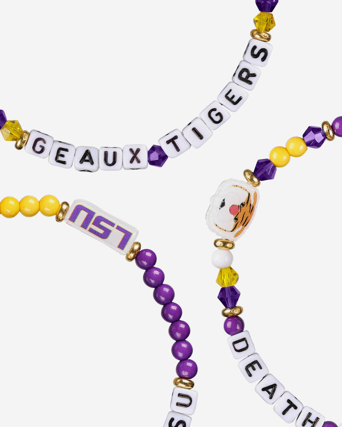 LSU Tigers 3 Pack Friendship Bracelet FOCO - FOCO.com