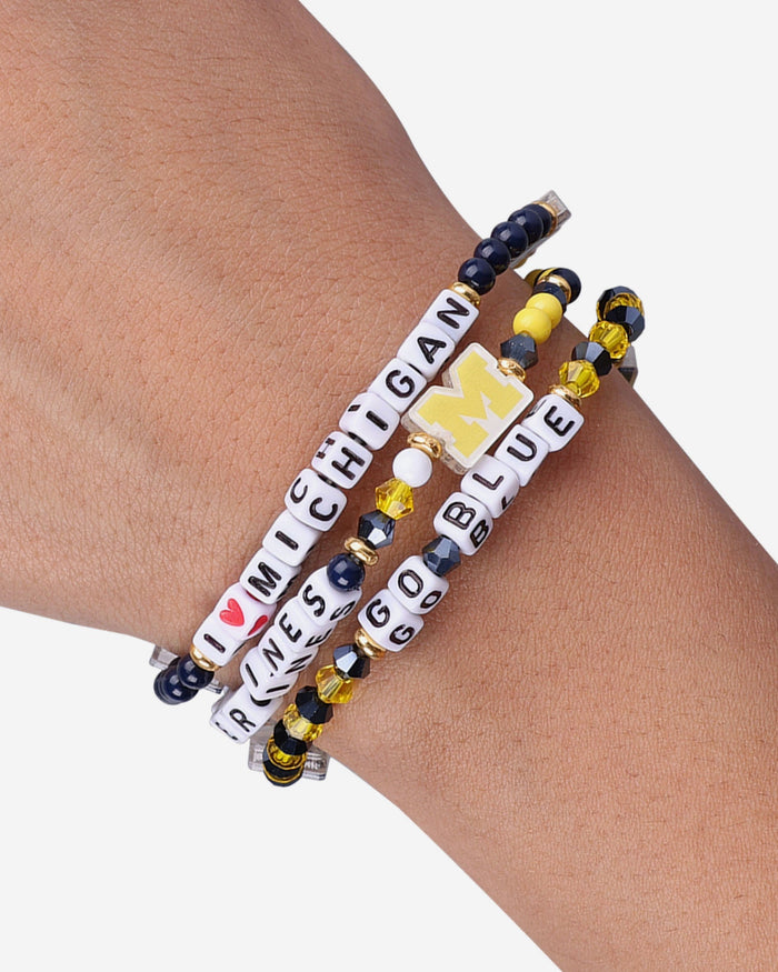 Michigan Wolverines 3 Pack Friendship Bracelet FOCO - FOCO.com