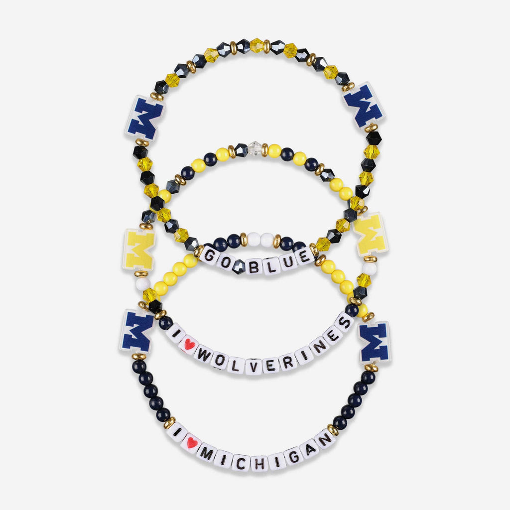 Michigan Wolverines 3 Pack Friendship Bracelet FOCO - FOCO.com