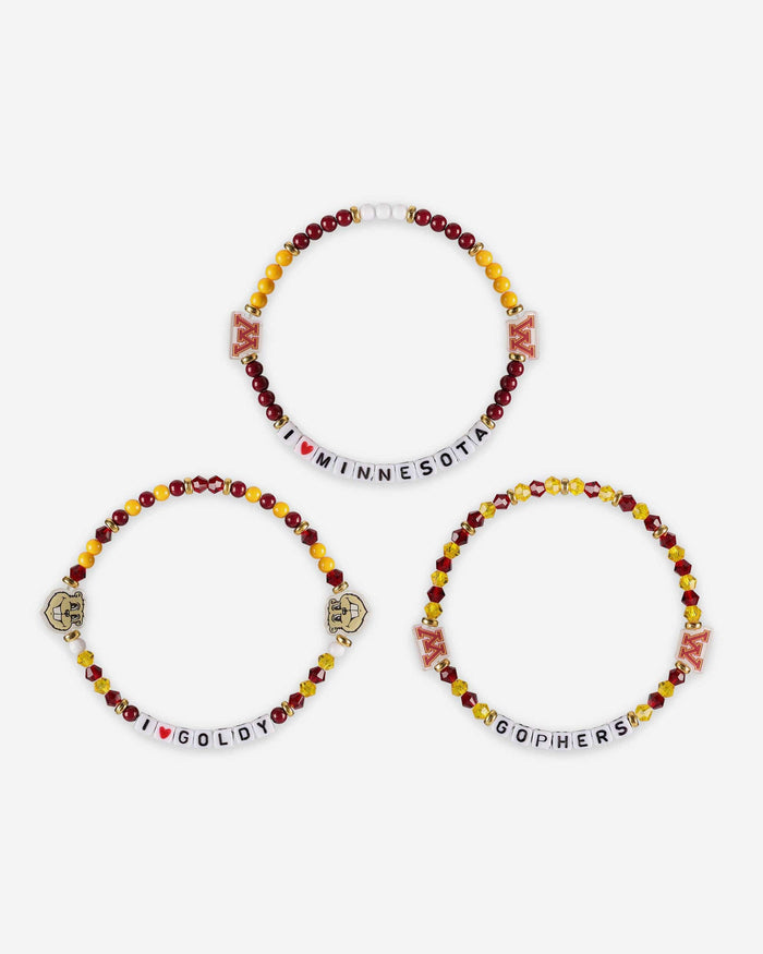 Minnesota Golden Gophers 3 Pack Friendship Bracelet FOCO - FOCO.com