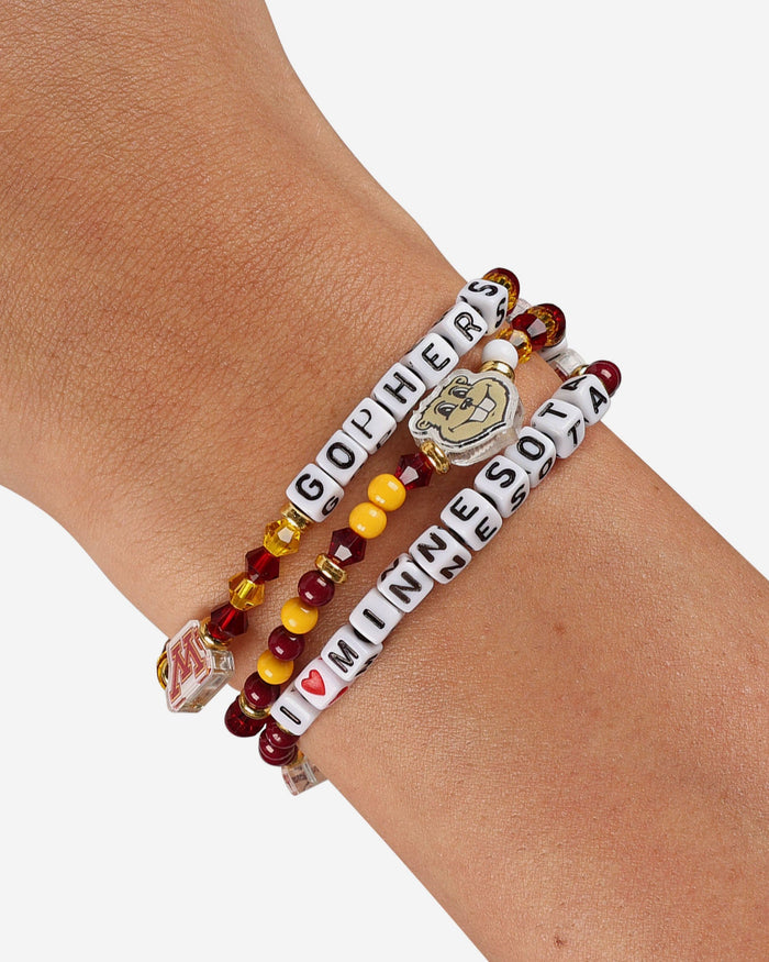 Minnesota Golden Gophers 3 Pack Friendship Bracelet FOCO - FOCO.com