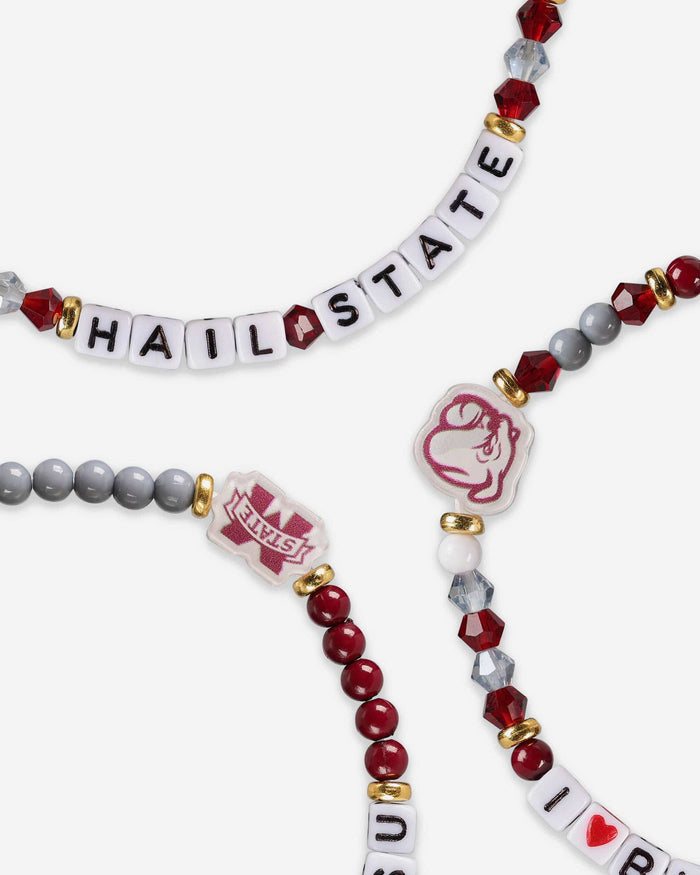 Mississippi State Bulldogs 3 Pack Friendship Bracelet FOCO - FOCO.com