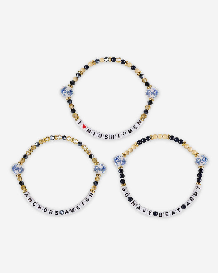 Navy Midshipmen 3 Pack Friendship Bracelet FOCO - FOCO.com