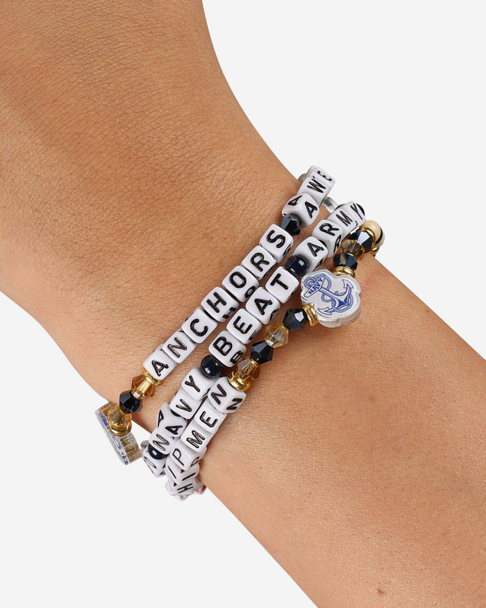 Navy Midshipmen 3 Pack Friendship Bracelet FOCO - FOCO.com